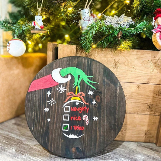 Grinch Circle Sign